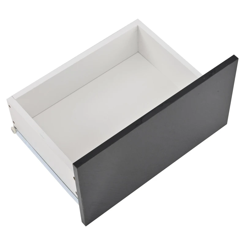 Mobile TV laccato lucido a LED, 180x38.5x45 cm, Bianco e Nero