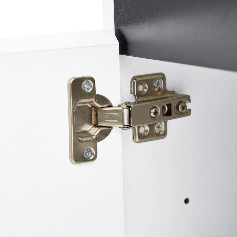 Madia laccata lucida, 4 cassetti, 2 ante con ripiani regolabili, 160x40x68 cm, Bianco