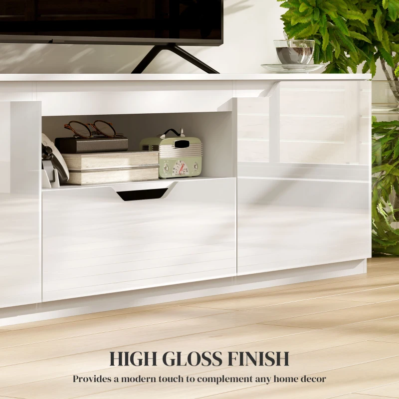 Białe TV-Lowboard, wysoki połysk, na telewizory do 65''