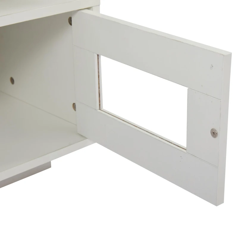 Tavolino da salotto a LED RGB con spazio portaoggetti aperto e chiuso, 100x50x43 cm, Bianco