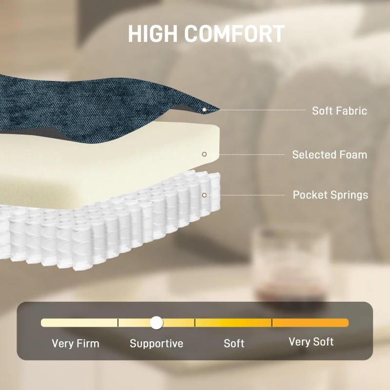 HOMCOM Accent Chair, Chenille Upholstered Swivel Armchair with Lumbar Pillow, High Back, Deep Seat and Metal Legs, Dark Green