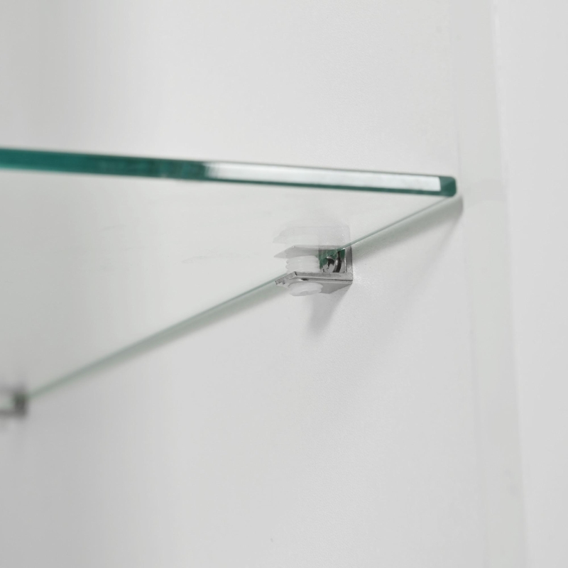 LED-Credenza, 2 ante, 4 cassetti e vano in vetro, 160x35x70 cm, Bianco