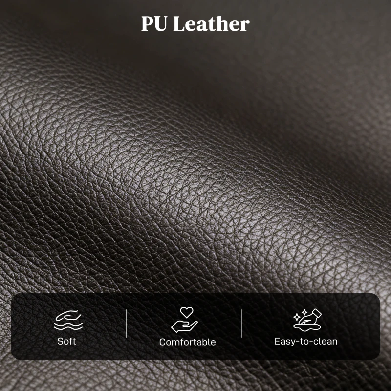 HOMCOM Recliner Armchair, Massage Faux Leather Push Back Reclining Chair with Adjustable Leg Rest, Side Pocket, for Home Living Room Theatre, Brown(m-6)