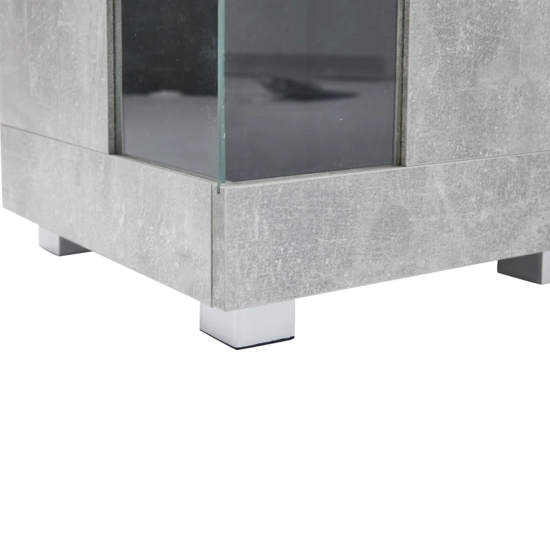 Madia per soggiorno, vano di appoggio semi-aperto, 140×40×70 cm, Grigio