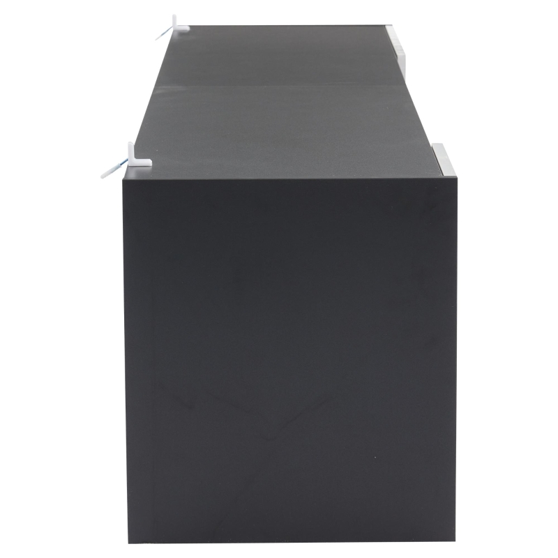 Mobile TV basso a LED con 2 cassetti e ante a ribalta, 180x40x45 cm, Bianco e Nero