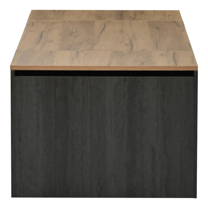 Tavolino da salotto regolabile in altezza con spazio a scomparsa, 109.5x59.7x43 cm, Grigio e Marrone