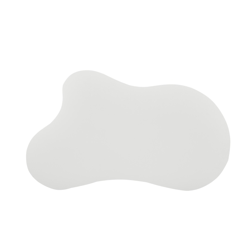 Tavolino a forma di nuvola con 3 gambe in PVC, 107x66x40.5 cm, Bianco