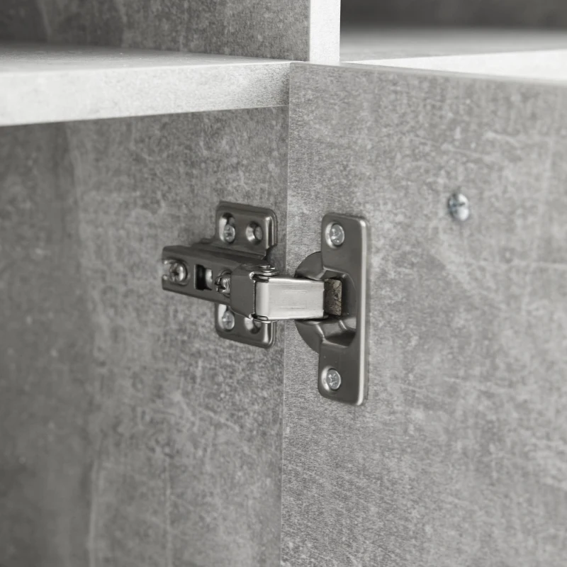 Madia per soggiorno, vano di appoggio semi-aperto, 140×40×70 cm, Grigio