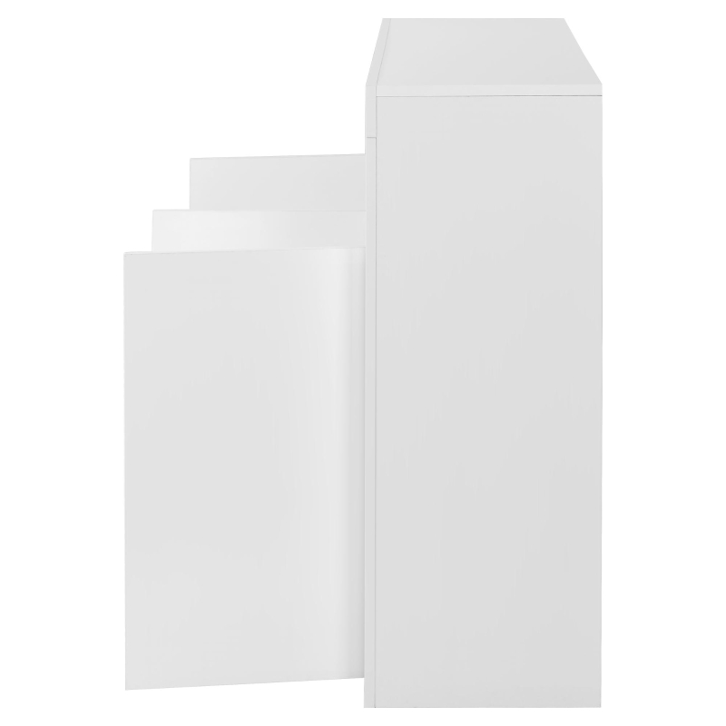 Madia vetrina laccata lucida, tre ante e ripiani regolabili, 130x35x95 cm, Bianco