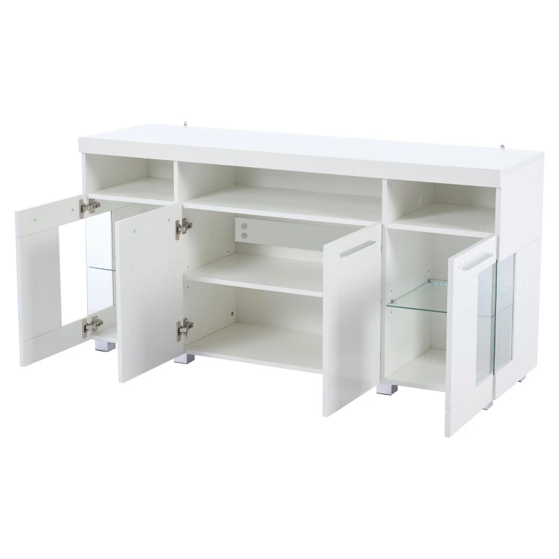 Madia per soggiorno, vano di appoggio semi-aperto, 140L x 40P x 70A cm, Bianco