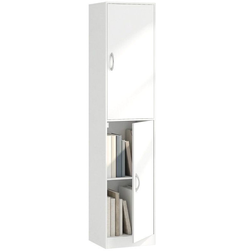 HOMCOM 180 cm hoge boekenkast, moderne kast met 5 niveaus en verstelbare planken, vrijstaande opbergkast, wit