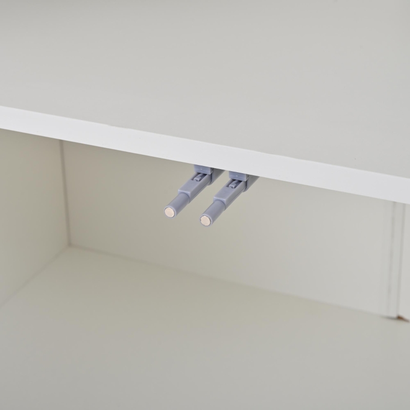 Madia per soggiorno, ante centrali smussate, 140x40x65 cm, Bianco+Nero