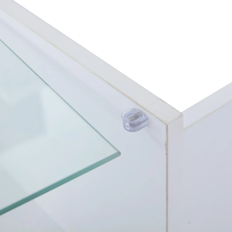 Tavolino da salotto regolabile in altezza a LED con spazio a scomparsa, 100x50x33 cm, Bianco