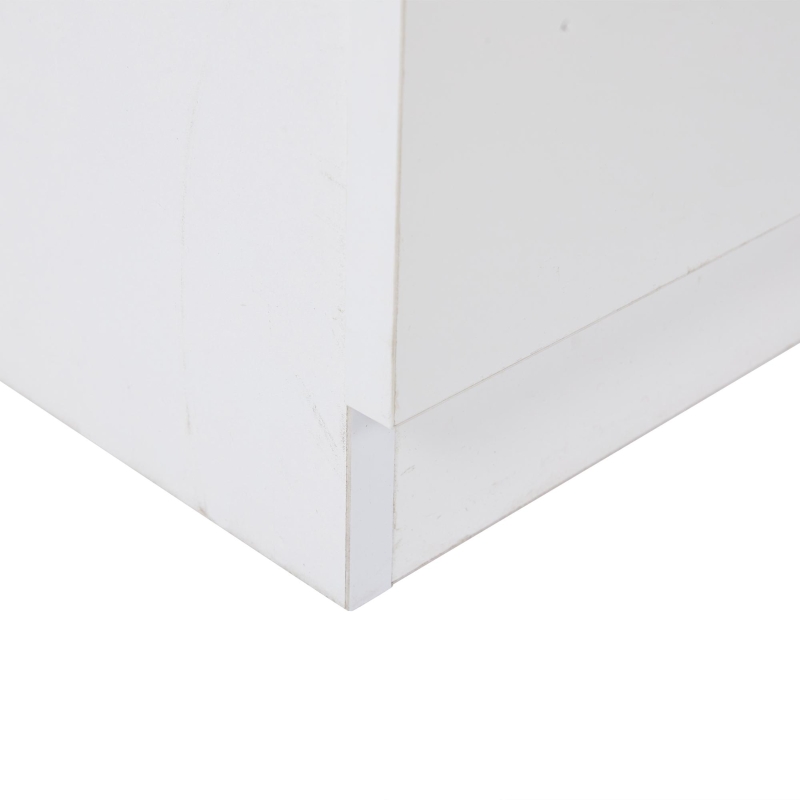 Mobile TV basso, illuminazione ambientale a LED, 2 cassetti, per soggiorno e camera da letto, 160L x 40P x 52A cm, Bianco