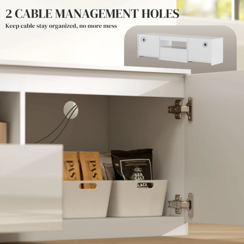 Białe TV-Lowboard, wysoki połysk, na telewizory do 65''