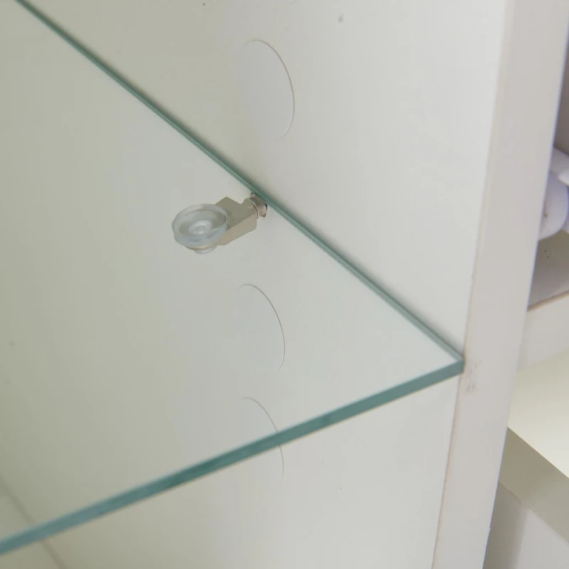 Mobile TV basso, illuminazione ambientale a LED, 2 cassetti, per soggiorno e camera da letto, 160L x 40P x 52A cm, Bianco