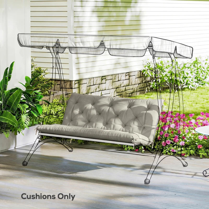 Outsunny Garden Bench Cushion, 2 Seater Swing Chair Cushion, Seat Pad with Ties for Indoor and Outdoor Use, 110 x 120 cm