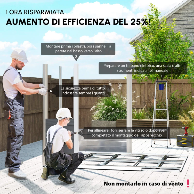 Outsunny Capanno per attrezzi in metallo, resistente alle intemperie e antiruggine, richiudibile,  2,40 x 2,06 x 1,98 m, Grigio scuro