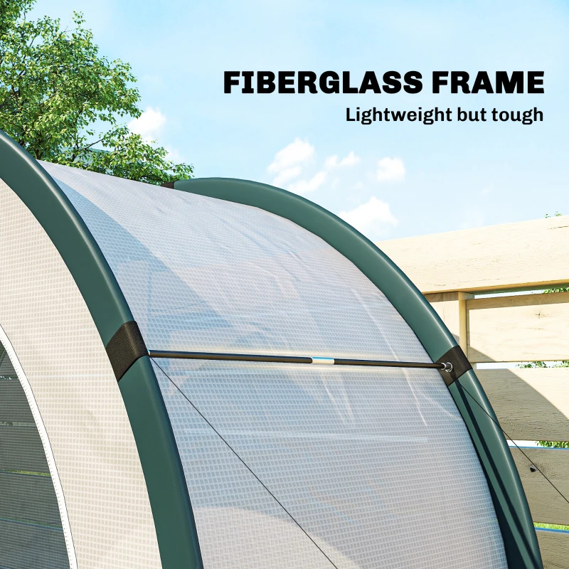 Outsunny Foldable Small Greenhouse, Portable Green House Mini Greenhouse with Zipper Door, PE Base, 200 x 80 x 164 cm, Green