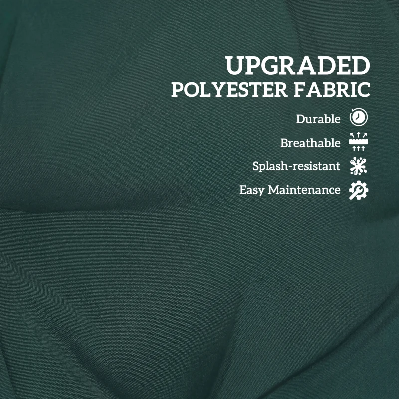 Outsunny 2 Seater Bench Pad, Garden Chair Cushion with Back and Ties for Indoor and Outdoor Use, 98 x 100 cm, Green