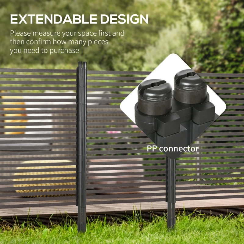 Outsunny Garden Fence with 2 Standing Ways for Hard & Soft Ground, Decorative Outdoor Divider, Animal Barrier Fence, Brown