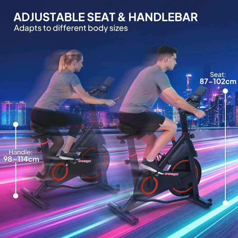 SPORTNOW Exercise Bike, Stationary Bike with Adjustable Magnetic Resistance, Indoor Cycling Equipment with LCD Display