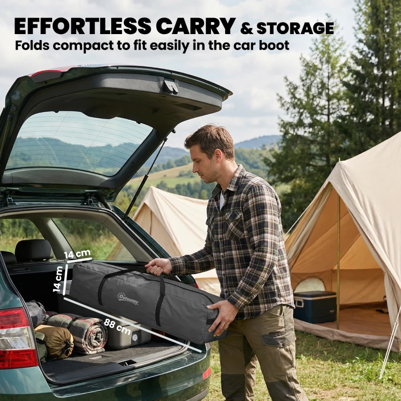 Outsunny Camping Windbreak Pop Up Windbreaker Blocker with Ropes Pegs for Beach Caravan Outdoor 480 x 120 cm