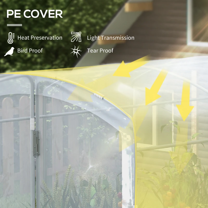 Outsunny Folienowe szklarni 3x2x1,95 m, wiatroodporna, na pomidory