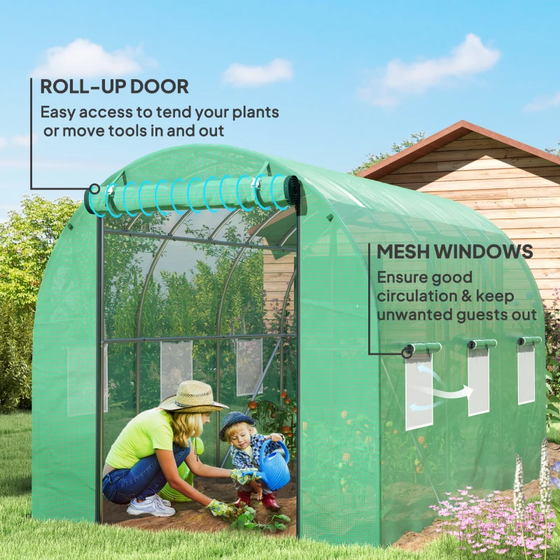 Szklarnia 3x2m, folia, 6 okien, drzwi rolowane