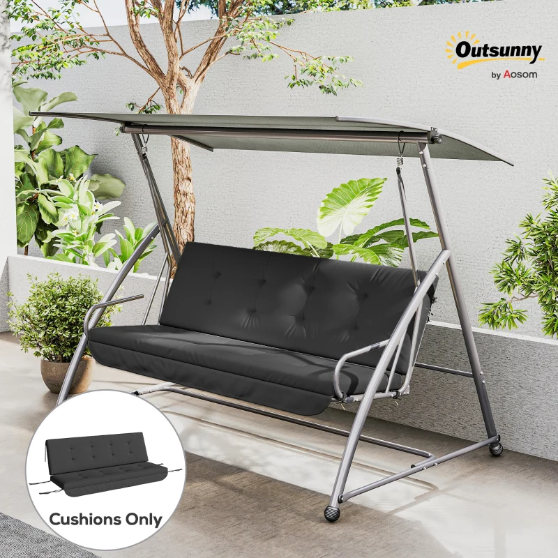 Outsunny Seat Cushion Seat Pad for Hollywood Swing 170 x 100 x 8cm Dark Gray