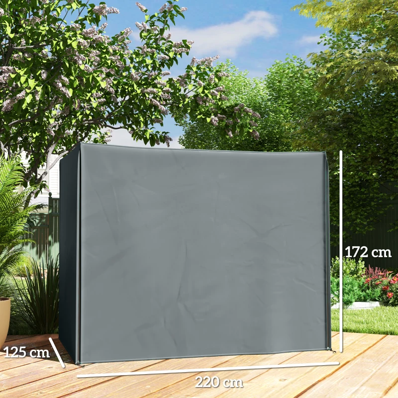 Outsunny Hollywoodschaukel Abdeckung 3 Sitzer Wasserdicht Schutzhülle für Gartenschaukel Oxford Gewebe 220 x 125 x 172 cm, Grau