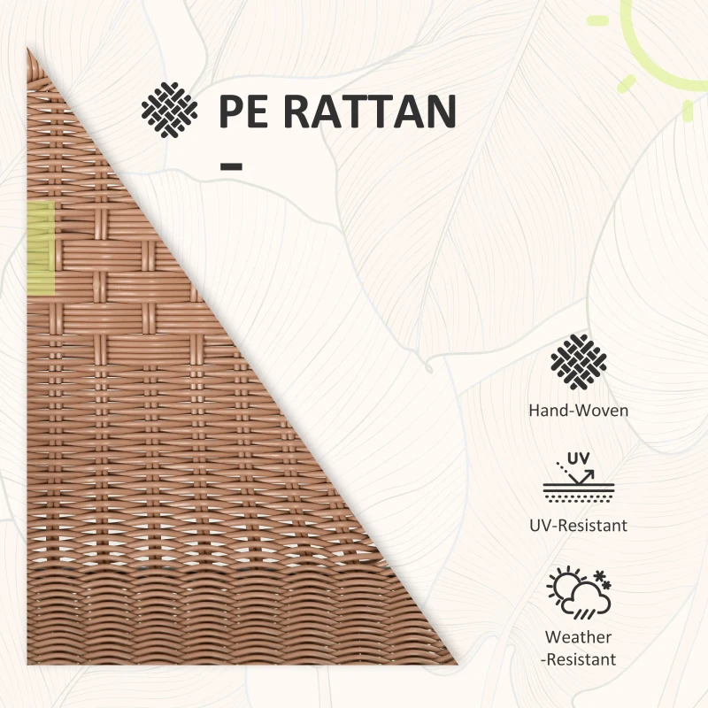 Outsunny 3 Pieces Rattan Bistro Set - Brown