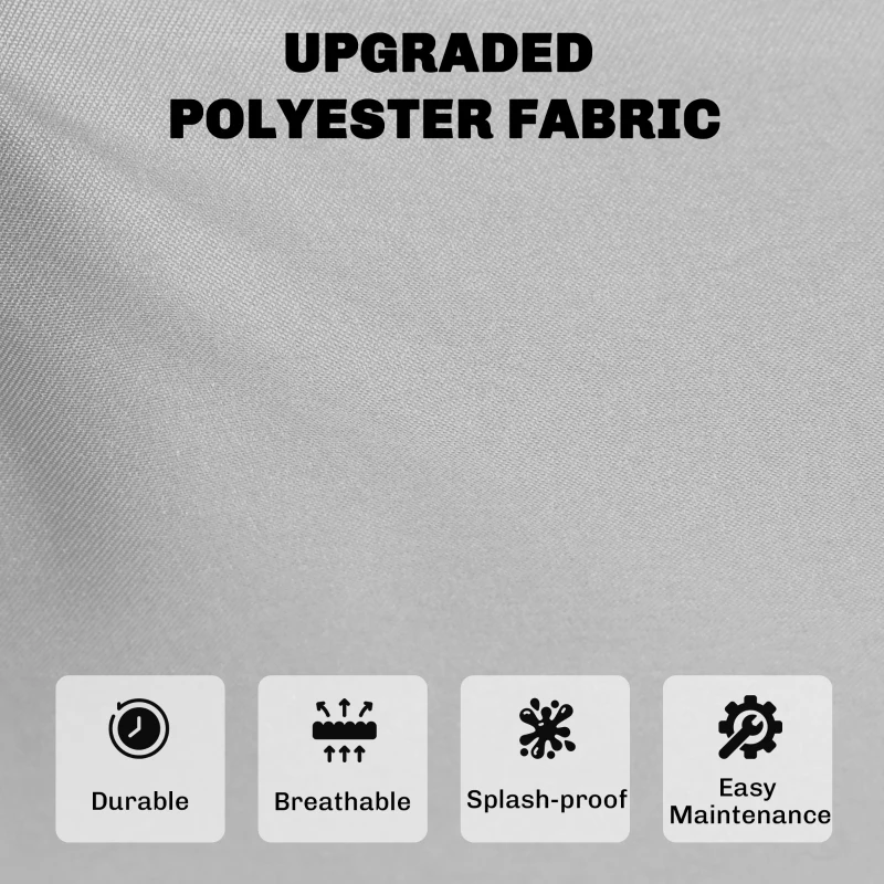 Outsunny Outdoor Seat and Back Cushion Set, 63L x 55W x 15Dcm Patio Deep Seating Chair Fade Resistant Replacement Cushion, Light Grey