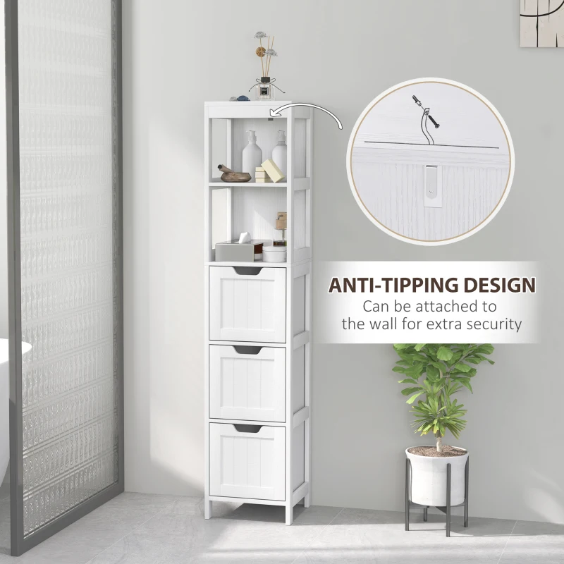 HOMCOM Szafka łazienkowa z 2 otwartymi półkami, nowoczesny design