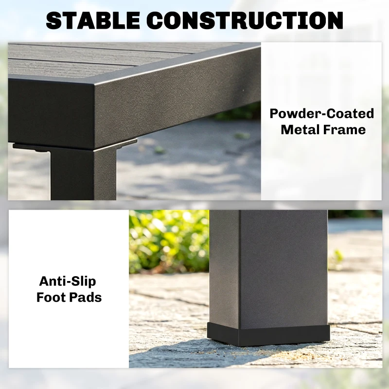 Outsunny 7 Pieces Outdoor Dining Set, Patio Table and Chairs for 6, Garden Dining Furniture Set with Slatted Tabletop