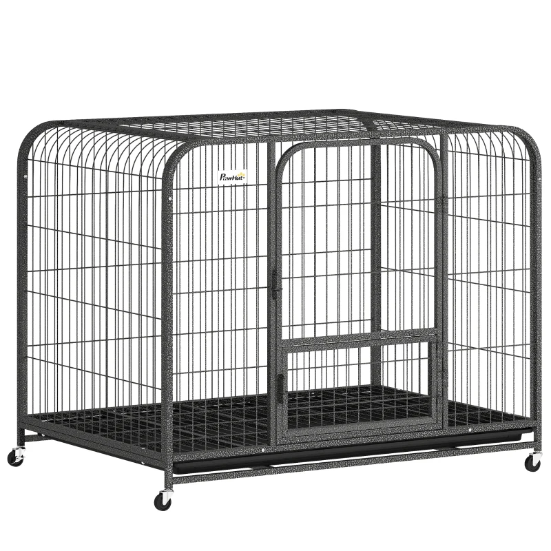PawHut Heavy Duty Dog Crate,109 x 72 x 85 cm, Large Dog Cage for Small to Large Breeds