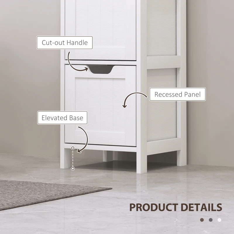 HOMCOM Szafka łazienkowa z 2 otwartymi półkami, nowoczesny design