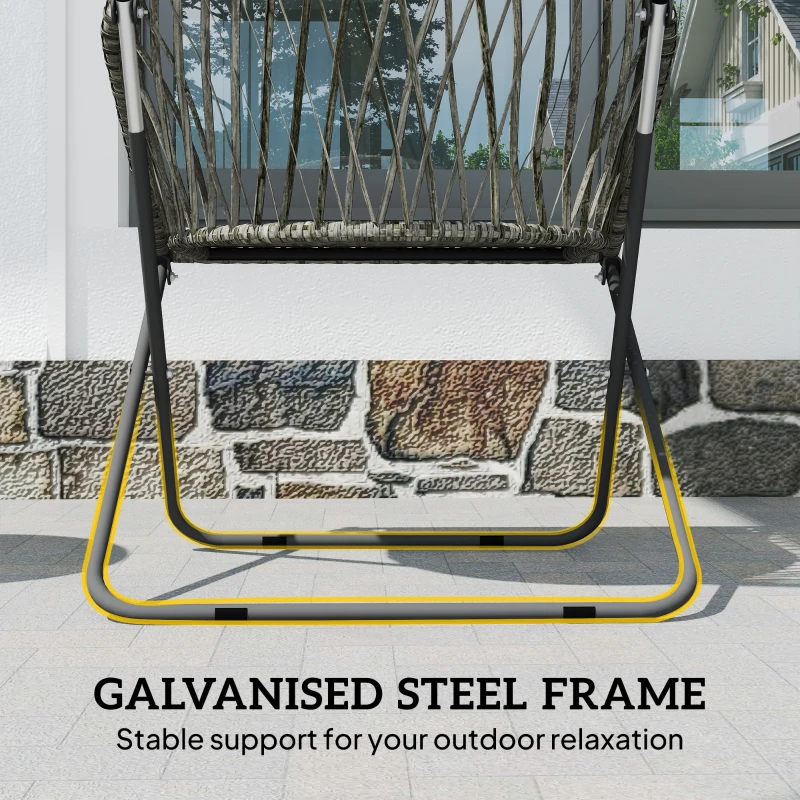 Outsunny Patio Bistro Set, Folding Patio Furniture Set with 2 Chairs and Table, Grey