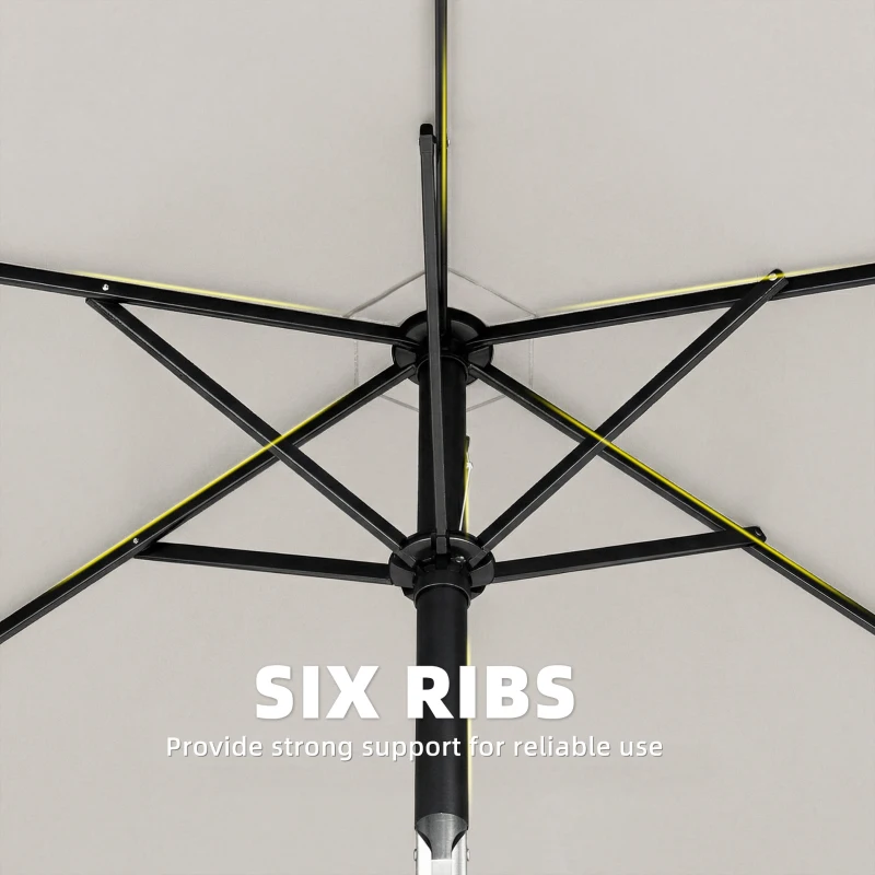 Outsunny 2m Garden Parasol Umbrella, Outdoor Table Parasol Umbrella with Crank Handle, Tilt Function, UV30+ Protection