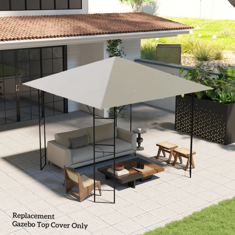 Outsunny 3 x 3(m) Gazebo Canopy Replacement, for 01-0867 - Light Grey