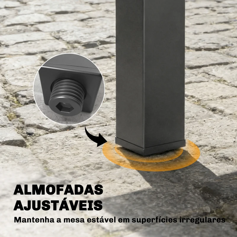 Outsunny Mesa de Jantar Exterior Extensível 135/270 cm para 6-10 Pessoas de Alumínio com Tampo de Ripas Cinzento Escuro