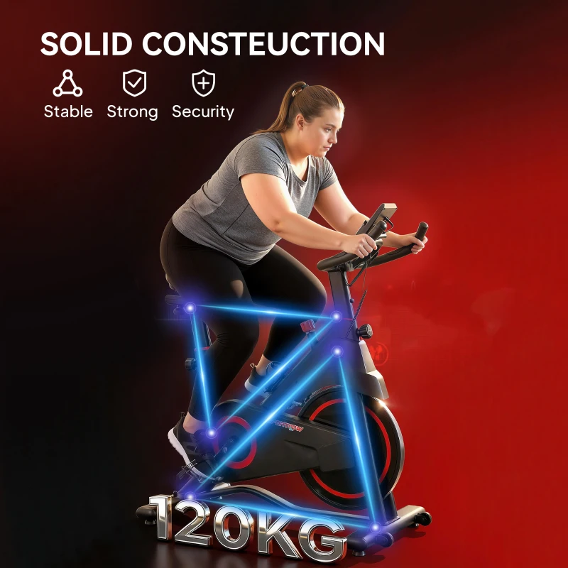 SPORTNOW Exercise Bike, Stationary Bike with Adjustable Magnetic Resistance, Indoor Cycling Equipment with LCD Display