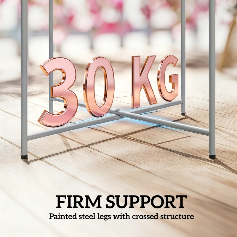 Outsunny Steel Removable Tray Top Garden Table - White