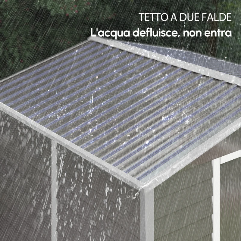 Outsunny Capanno attrezzi in metallo, resistente alle intemperie e anti-ruggine, richiudibile a chiave,  2,40 x 2,06 x 1,98 m, Grigio chiaro