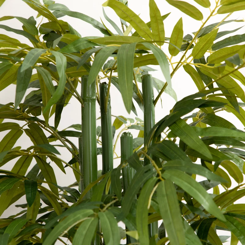 HOMCOM Conjunto de 2 Plantas Artificiais Bambus Artificiais para Interiores e Exteriores Ø17x180 cm Verde