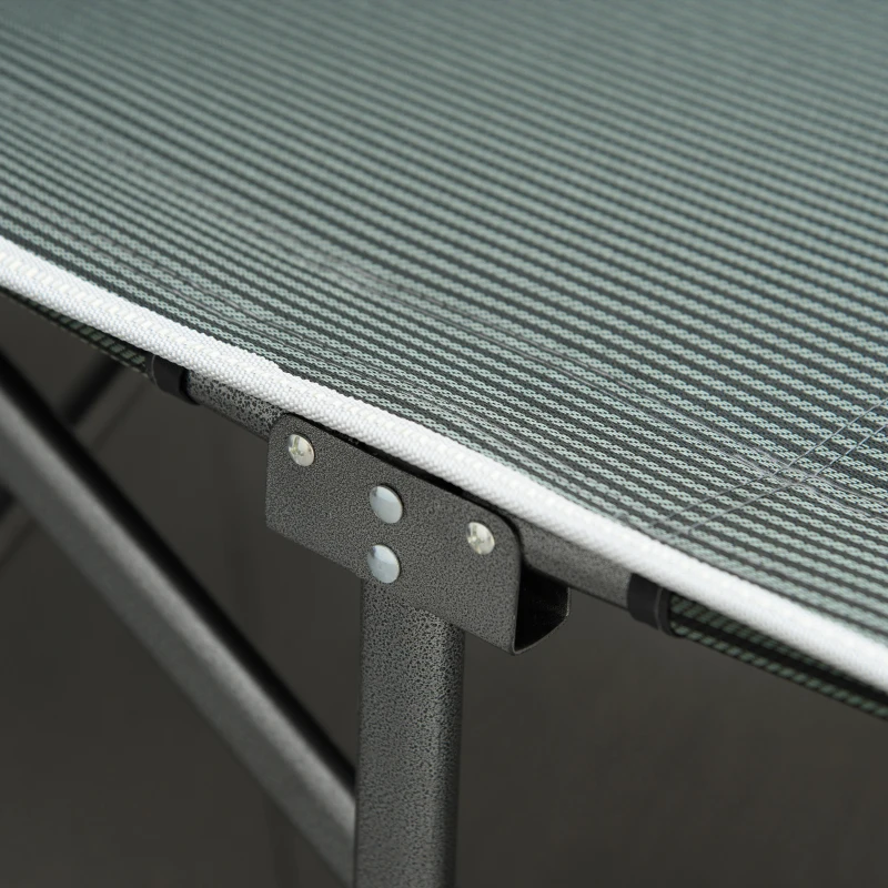 Outsunny Cama de Campismo Dobrável com Almofada Bolso Lateral e Bolsa de Transporte 188x64,5x53 cm Preto e Azul Escuro