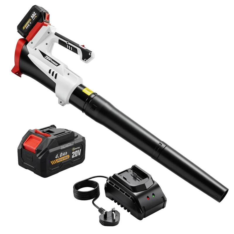 Outsunny Leaf Blower Cordless with 4000mAh Battery & Charger, 18V Lightweight Handheld Garden Blower with 6 Speed Levels