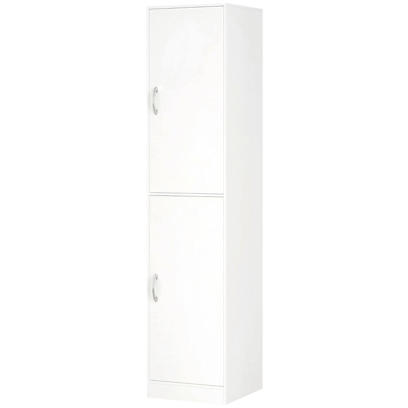 HOMCOM Estante de 180 cm de altura, estante moderna de 5 prateleiras com prateleiras ajustáveis, armário de armazenamento independente, Branco