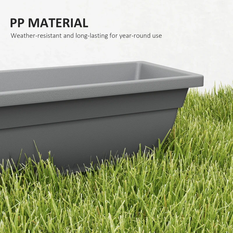 Outsunny Zestaw 5 doniczek plastikowych, 59 x 21 x 16 cm, stakowalne