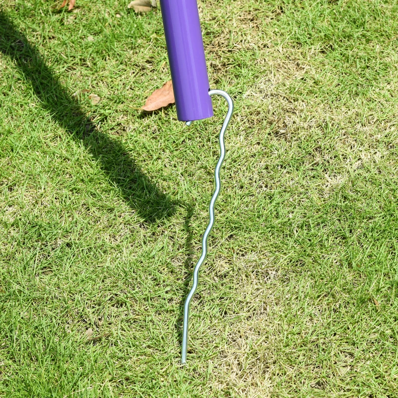 Outsunny Conjunto de Baloiços de Jardim com Altura Ajustável Baloiços para Crianças com Baloiço Duplo  280x140x178 cm Azul e Roxo